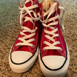 Red high top converse